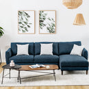 L-Shaped Fabric Sectional Sofa with Chaise Lounge and Solid Wood Legs