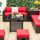32 Inch Square Propane Fire Pit Table with Lava Rocks Cover
