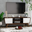 Sliding Door TV Stand with Adjustable Shelf for TVs up to 55 Inch