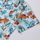 Bluey Hawaiian Shirt For Men Fish Shirt Camp Collar 100% Cotton Shirt