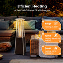 10000 BTU Portable Steel Tabletop Patio Heater with Glass Tube