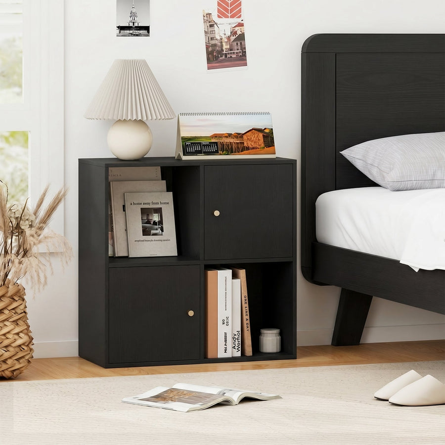 4-Cube Bookcase with 2 Cabinets and Anti-Tip Kit