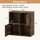 4-Cube Bookcase with 2 Cabinets and Anti-Tip Kit