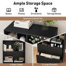 4-Cube Bookcase with 2 Drawers 51 inch 5-Tier Tall Freestanding Bookshelf