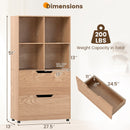 4-Cube Bookcase with 2 Drawers 51 inch 5-Tier Tall Freestanding Bookshelf