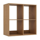 4 Cube Bookshelf with Back Guardrail for Living Room Bedroom