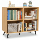 4-Cube Bookshelf with Metal Legs - White