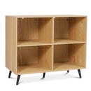 4-Cube Bookshelf with Metal Legs - White