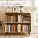 4-Cube Bookshelf with Metal Legs - White
