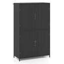 Rattan Vertical Storage Shed with Adjustable Shelves