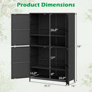 Rattan Vertical Storage Shed with Adjustable Shelves