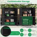 Rattan Vertical Storage Shed with Adjustable Shelves