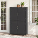 Rattan Vertical Storage Shed with Adjustable Shelves