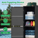 Rattan Vertical Storage Shed with Adjustable Shelves