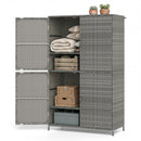 Rattan Vertical Storage Shed with Adjustable Shelves
