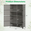 Rattan Vertical Storage Shed with Adjustable Shelves
