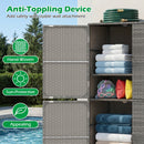 Rattan Vertical Storage Shed with Adjustable Shelves