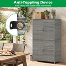Rattan Vertical Storage Shed with Adjustable Shelves