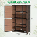 Rattan Vertical Storage Shed with Adjustable Shelves