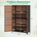 Rattan Vertical Storage Shed with Adjustable Shelves
