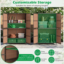 Rattan Vertical Storage Shed with Adjustable Shelves
