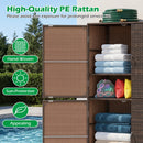 Rattan Vertical Storage Shed with Adjustable Shelves