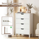 4-Drawer Dresser Wooden Nightstand with Anti-Tipping Kits-White