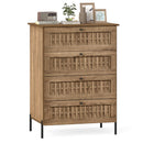 4-Drawer Dresser with Interlocking Mechanism and Metal Legs for Bedroom-Oak