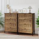 4-Drawer Dresser with Interlocking Mechanism and Metal Legs for Bedroom-Oak