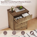 4-Drawer Dresser with Interlocking Mechanism and Metal Legs for Bedroom-Oak
