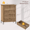 4-Drawer Dresser with Interlocking Mechanism and Metal Legs for Bedroom-Oak