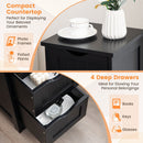 4-Drawer Freestanding Floor Cabinet with Anti-Toppling Device