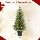 4 FT Pre-lit Christmas Trees with 70 Warm White LED Lights and 173 Branch Tips 2 Pack