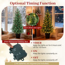 4 FT Pre-lit Christmas Trees with 70 Warm White LED Lights and 173 Branch Tips 2 Pack