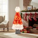 4 Feet Artificial Christmas Tree with 300 Branch Tips and 100 Warm White LED Lights