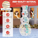 4 Feet Iridescent Christmas Snowman with White LED Lights and Ground Stakes