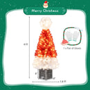 4 Ft Artificial Christmas Tree Santa Hat Xmas Tree with 300 Branch Tips Red