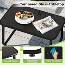4 PCS Patio Furniture Set Outdoor Rocker Chair Conversation Set-Black