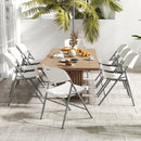 4 Pack Folding Stackable Chairs with Metal Frame and Carrying Handle-White
