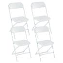4 Pack Metal Folding Chairs with Plastic Seat and Back-White