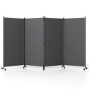 4-Panel Folding Room Divider with Wheels - 71.5" Tall