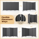 4-Panel Folding Room Divider with Wheels - 71.5" Tall