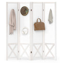 6-Panel Pegboard Room Divider 67 Inches Tall Foldable Privacy Screen