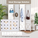 6-Panel Pegboard Room Divider 67 Inches Tall Foldable Privacy Screen