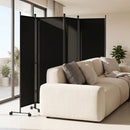 4-Panel Room Divider with Lockable Wheels - 87" x 68"
