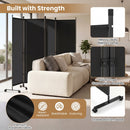 4-Panel Room Divider with Lockable Wheels - 87" x 68"