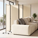 4-Panel Room Divider with Lockable Wheels - 87" x 68"