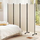 4-Panel Room Divider with Lockable Wheels - 87" x 68"
