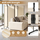 4-Panel Room Divider with Lockable Wheels - 87" x 68"