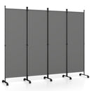 4-Panel Room Divider with Lockable Wheels - 87" x 68"